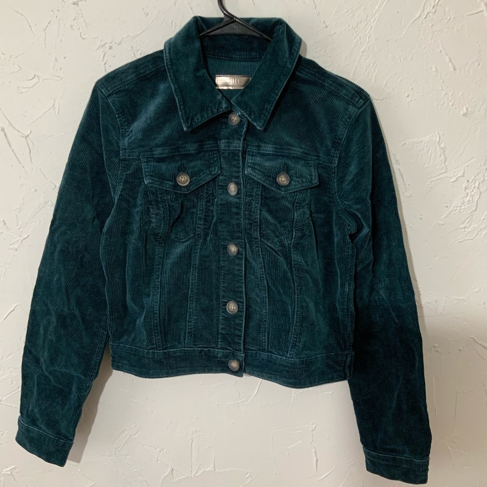 KUT from the Kloth Julie Corduroy Crop Jacket in Blue Marine Sz XS - Picture 12 of 15